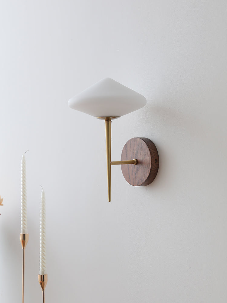 Black Walnut Brass Wall Lamp Living Room Bedroom Bedside Hallway Modern Wall Sconce Light