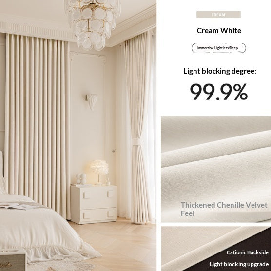 Master Blinds Chenille Curtains French Style Luxury Thick Blackout Drapes for Modern Home Decor