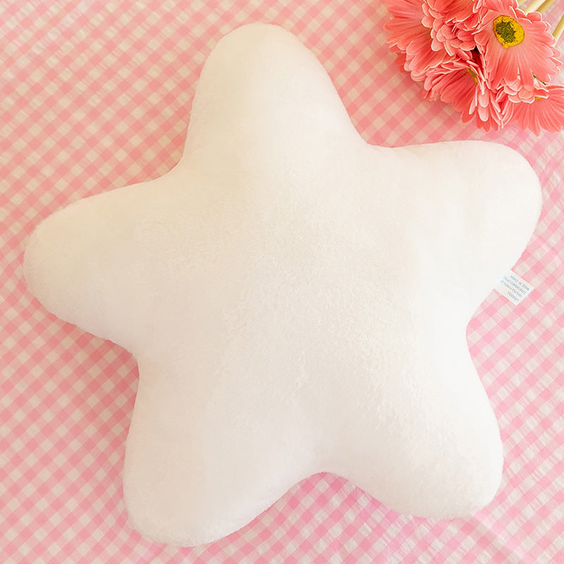 Star Shaped Decorative Throw Pillow 15 Inch Plush Faux Rabbit Fur Cushion for Bed Sofa Bedroom Living Room Floor Decor