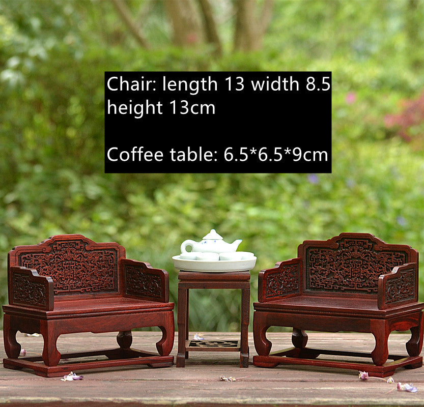 Red Rosewood Miniature Furniture Model Handmade Decorative Dollhouse Furniture Set Collectible Home Decor