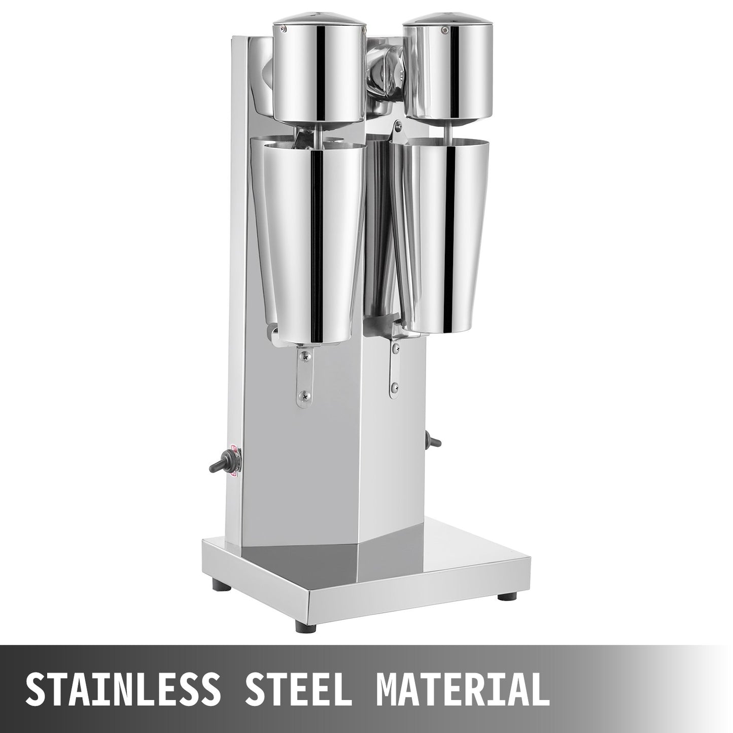Stainless Steel Electric Milkshake Maker 180W Double Head Milkshake Machine 2 Speed with 800ml Cup for Kitchen Use