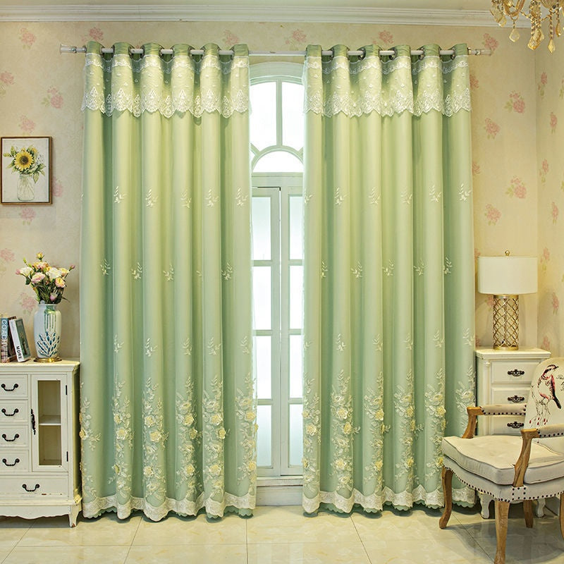 Bedroom Shading Double Open Curtain Finished Set Elegant Wedding Home Window Drapes for Privacy and Decor