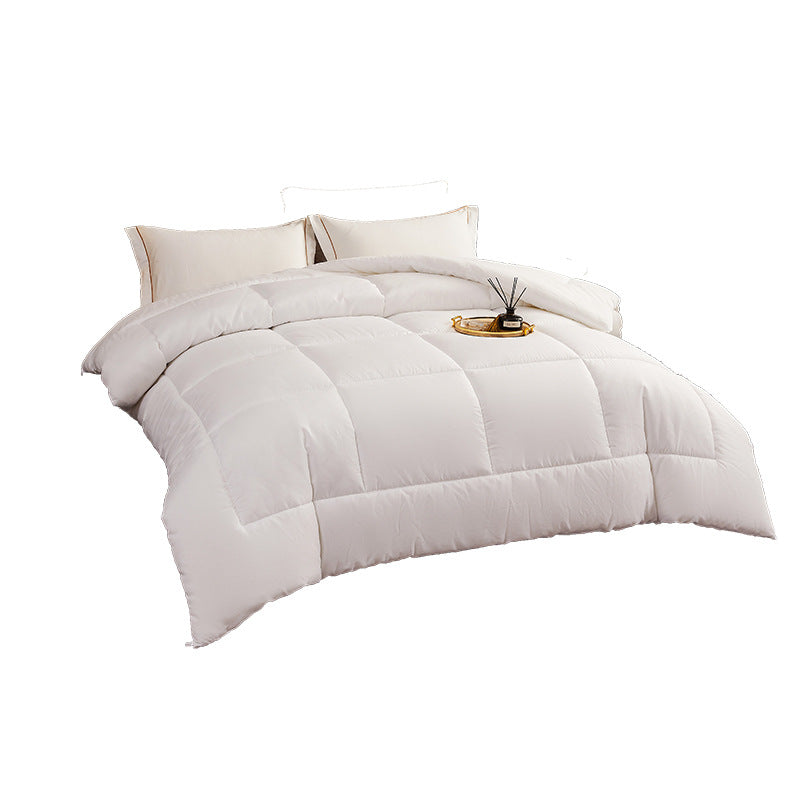 Pure White Hotel Comforter Four Season Duvet Insert Summer Cooling Cotton Quilt for Home and Guesthouse