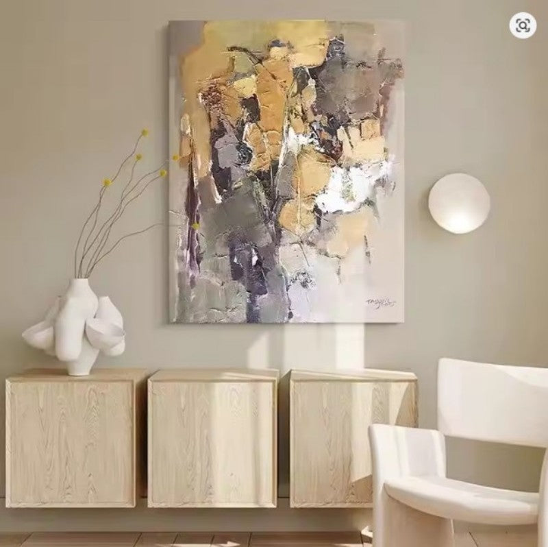 Modern Abstract Hand Drawn Oil Painting on Canvas Wall Art Picture for Living Room Home Decor Porch Mural
