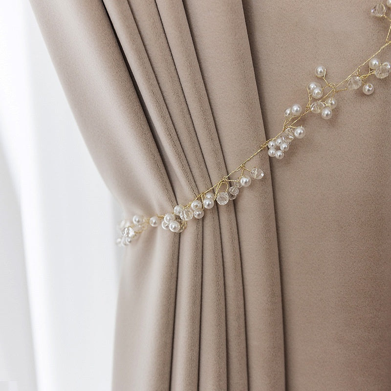 Full Shading Australian Wool Plush Velvet Curtain Insulated Non Inverted Finished Window Drapes for Home Decor