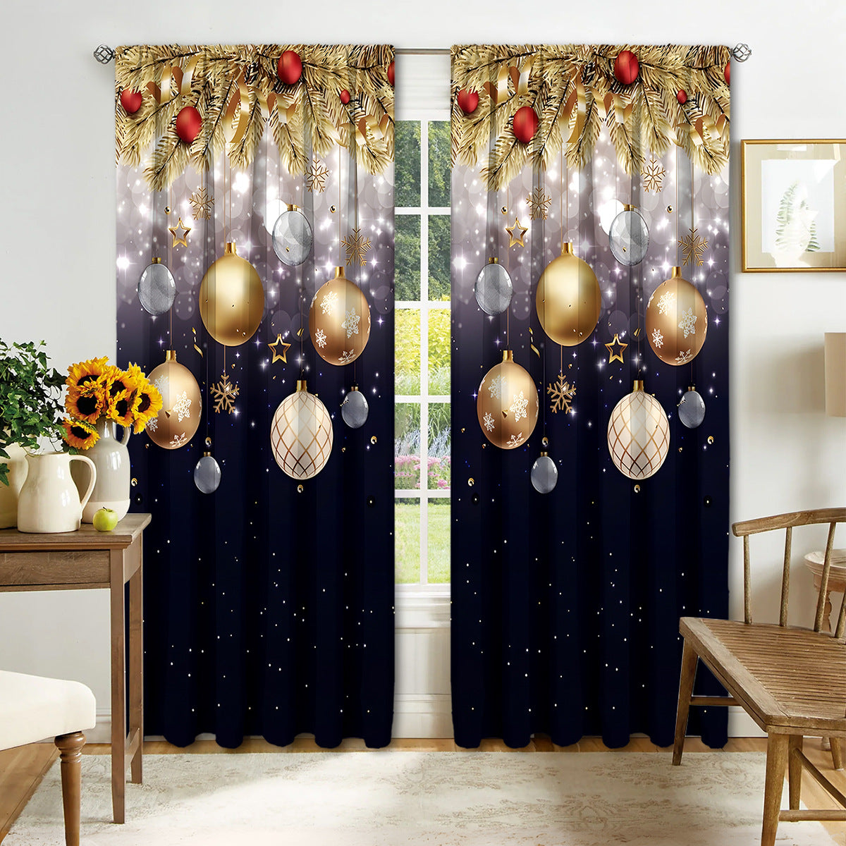 Digital Printed Christmas Curtains – Festive Holiday Window Drapes