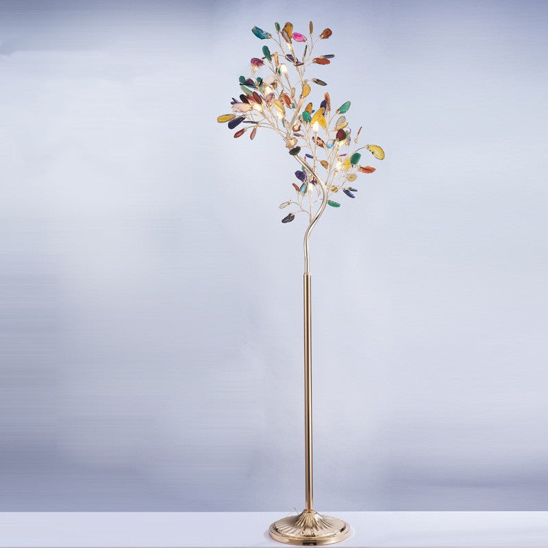 Nordic Agate Tree Branch Floor Lamp for Creative Living Room Decor