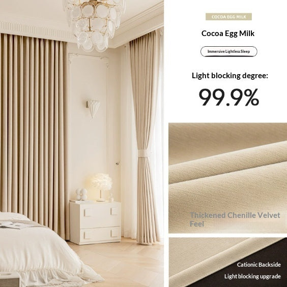 Master Blinds Chenille Curtains French Style Luxury Thick Blackout Drapes for Modern Home Decor