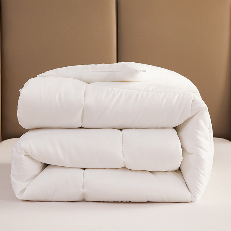 Pure White Hotel Comforter Four Season Duvet Insert Summer Cooling Cotton Quilt for Home and Guesthouse