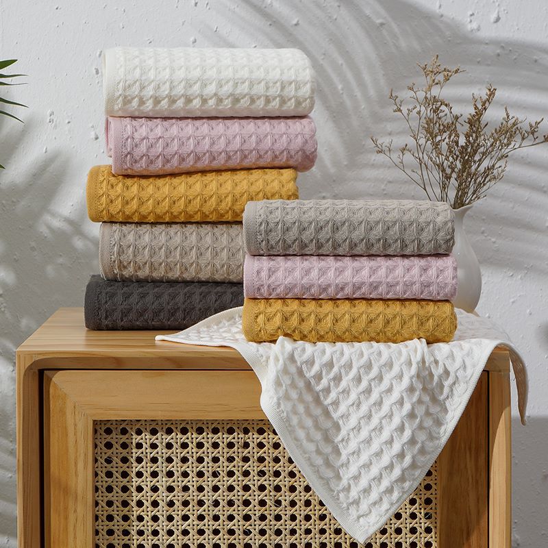 Pure Cotton Honeycomb 32 Bath Towels Soft Absorbent Quick Dry Bathroom Towels for Home Hotel Use