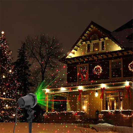 Outdoor Waterproof Red and Green Laser Light Projector for Courtyard Garden Landscape Decoration