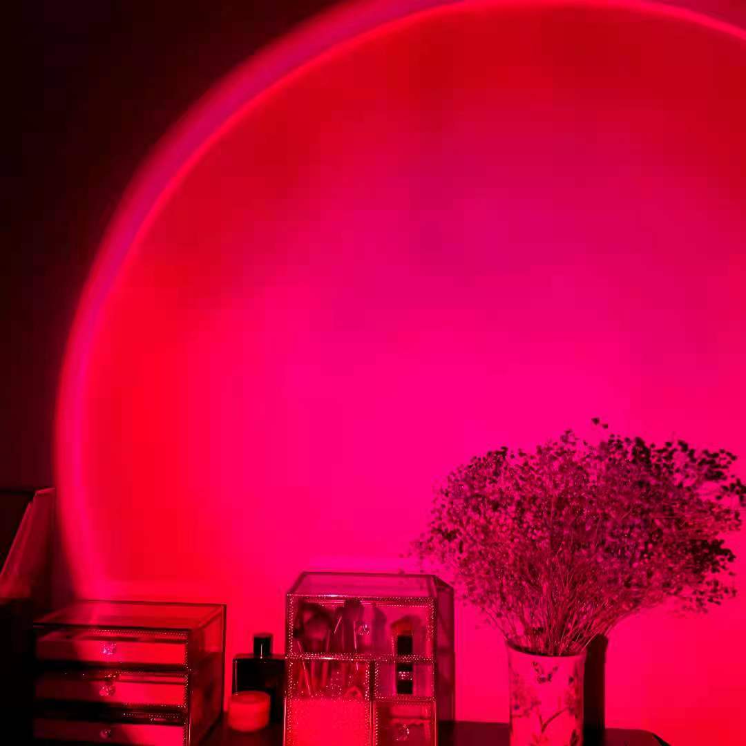 Rechargeable Rainbow Sunset Projection Lamp Atmosphere LED Night Light for Bedroom Home Decor