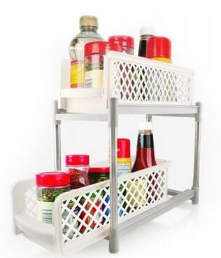 Bathroom Kitchen Storage Rack Wall Mounted Multi-Layer Organizer Shelf Space Saving Rack