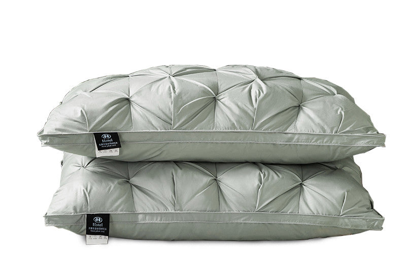 Feather Pillows Pair White Goose Down Neck Support Soft Sleeping Pillows Bedroom Bedding