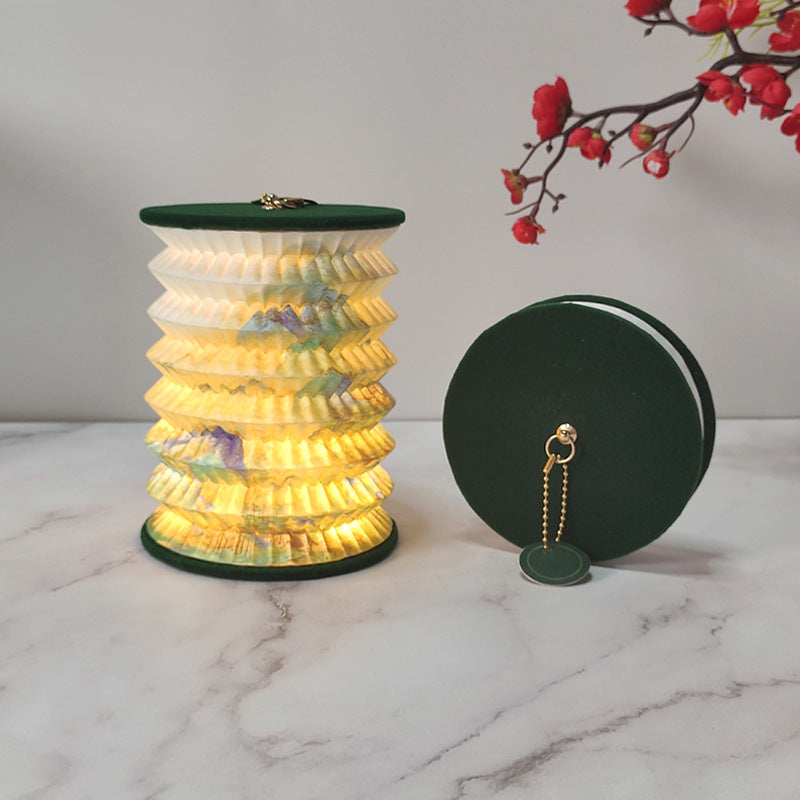 Folding Small Lantern Cultural Creative Gift Portable Decorative LED Lantern for Home and Events