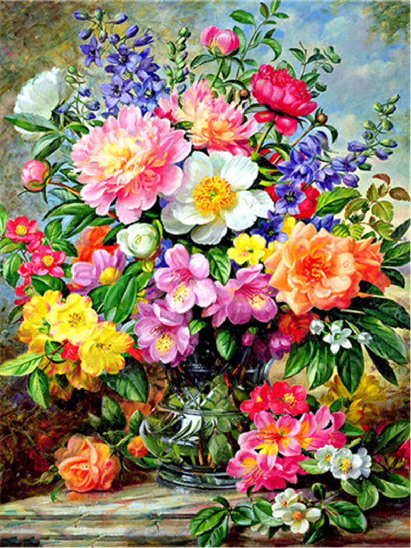 Flower Combination 5D Diamond Painting DIY Full Drill Cross Stitch Floral Wall Art Decor Kit