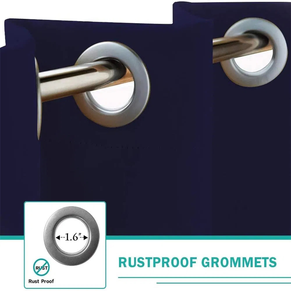 Indoor Outdoor Curtains Grommet Top and Bottom 1 Panel Waterproof Windproof Privacy Drapes