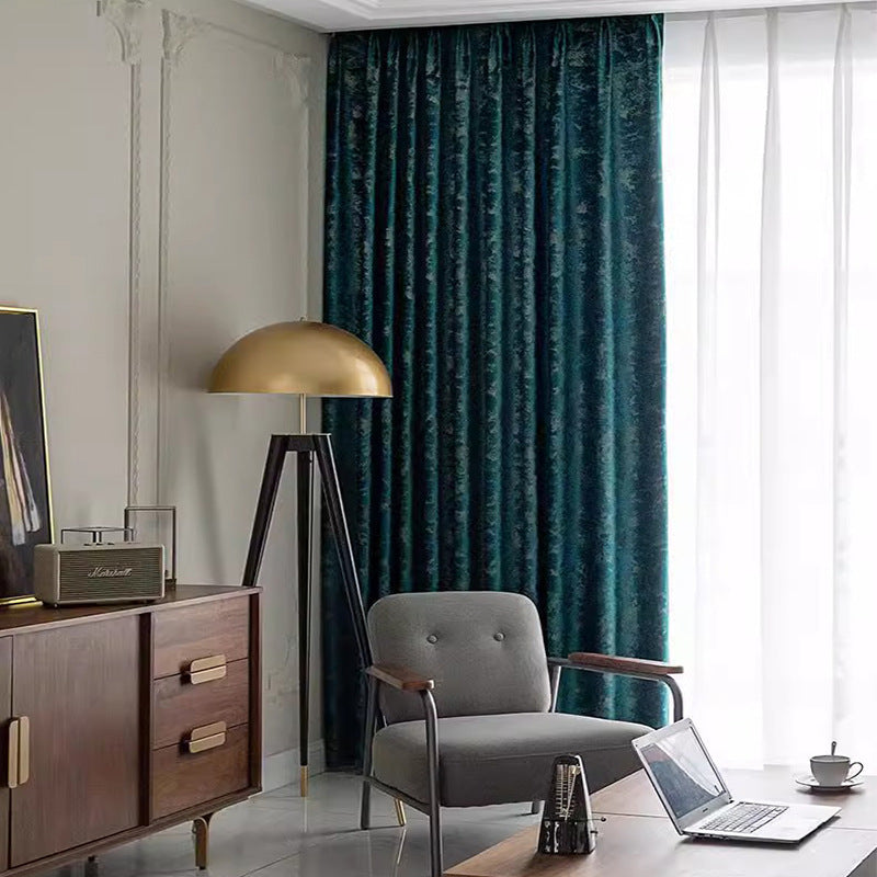 High-End European Style Velvet Curtains Modern Minimalist Thick Living Room Luxury Window Drapes
