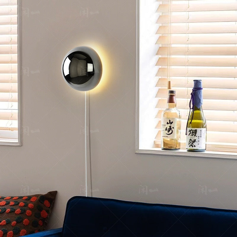 Nordic Solar Eclipse Round Wall Lamp Bedroom Bedside Aisle Modern Minimalist Light Decor