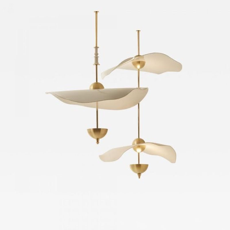 Acrylic Lotus Leaf Chandelier Window Hanging Pendant Light for Home Decor and Living Room Lighting