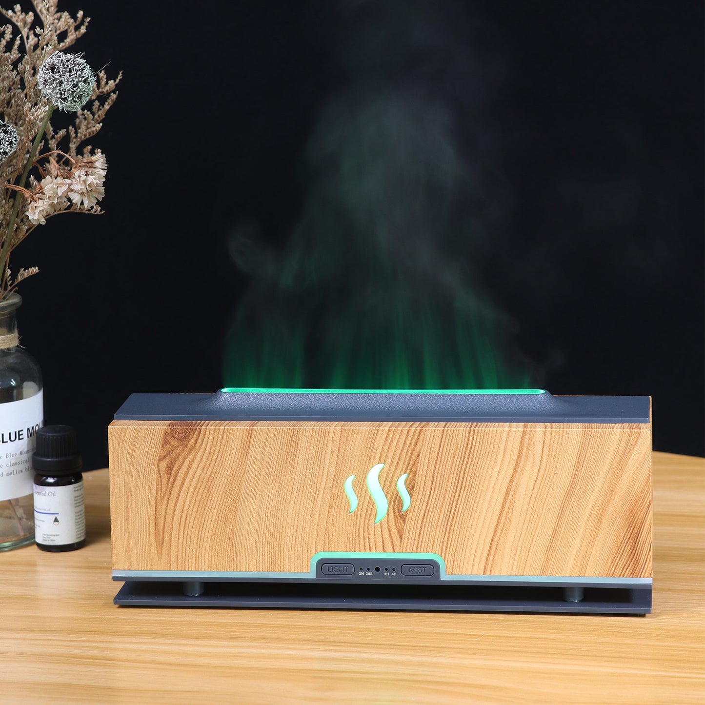 3D Flame Humidifier Aroma Diffuser Air Purifier Fragrance Machine LED Night Light for Home Decor
