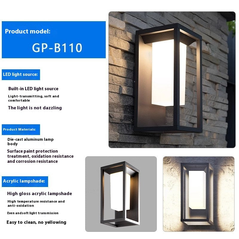 Outdoor Waterproof Wall Lamp Home Courtyard Garden Exterior LED Wall Sconce Light