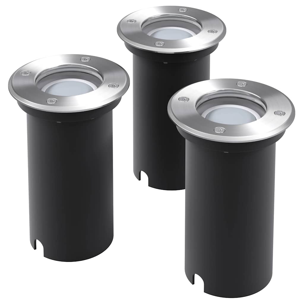 LED Recessed Floor Spotlights – 3-Piece Outdoor Round Ground Lights Waterproof
