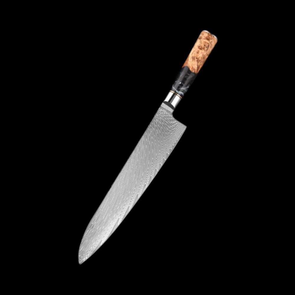 Damascus Steel Kitchen Knife Black Stabilized Wood Resin Handle Chef Knife for Precision Cutting Cooking