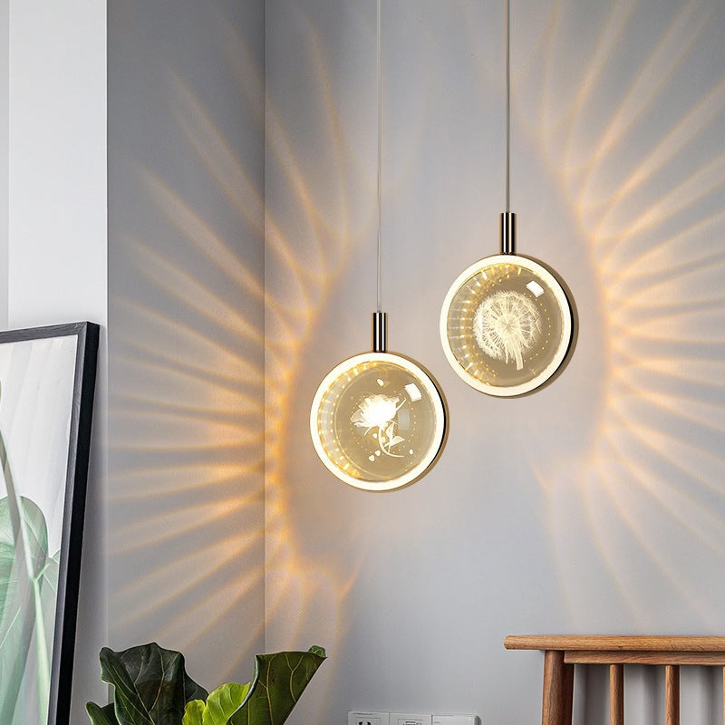 Nordic Jellyfish Crystal Chandelier – Carved Bedside Pendant Light for Bedroom & Bar