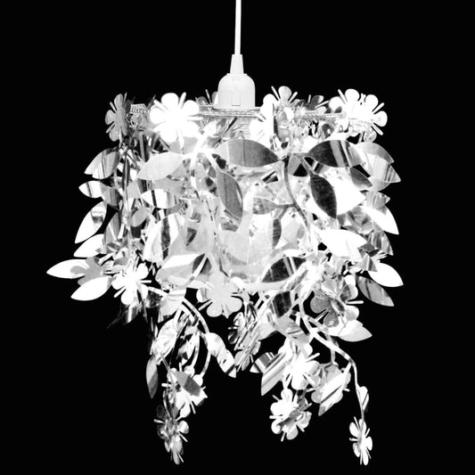 Silver Leaf Sequin Chandelier – Elegant Pendant Ceiling Light