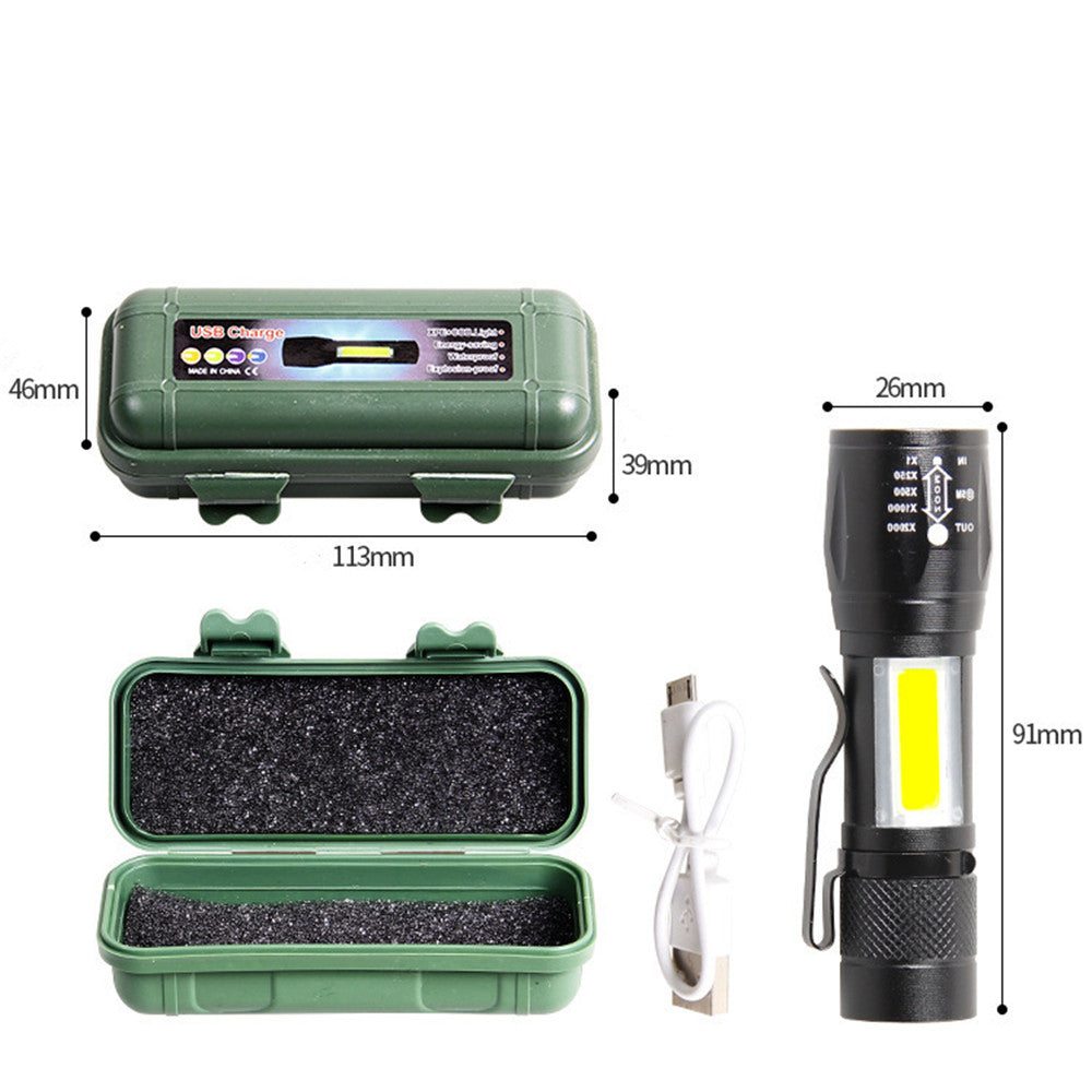 LED Telescopic Pen Flashlight – USB Rechargeable Mini Torch for Camping & Work