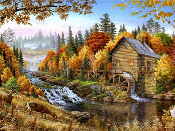 Home Decoration Landscape Diamond Painting Cross Stitch 5D DIY Full Drill Wall Art Kit