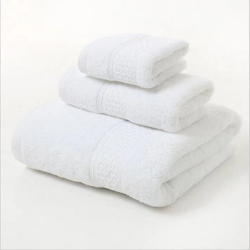 6-Piece Thick Absorbent Pure Cotton Towel Set Soft Bathroom Face Hand Bath Towels for Home Use