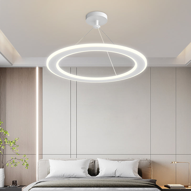Simple Modern Circular Chandelier – Bedroom & Study Ceiling Light