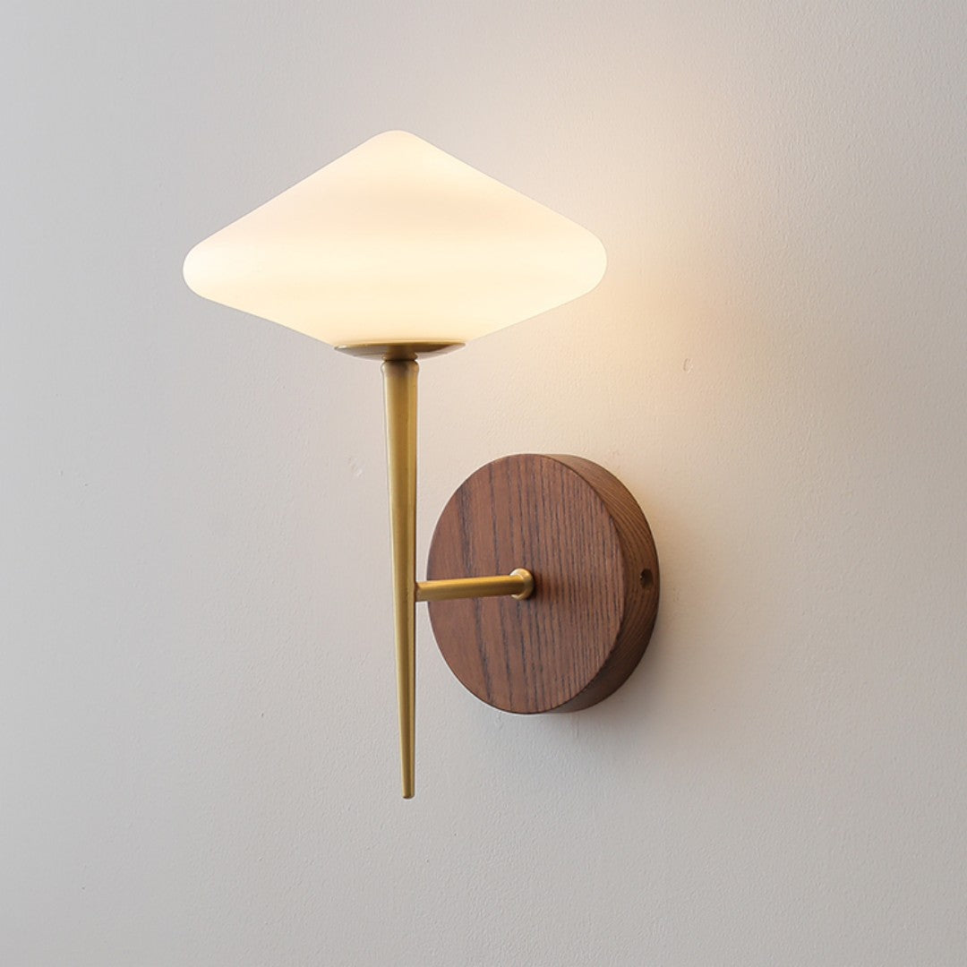 Black Walnut Brass Wall Lamp Living Room Bedroom Bedside Hallway Modern Wall Sconce Light