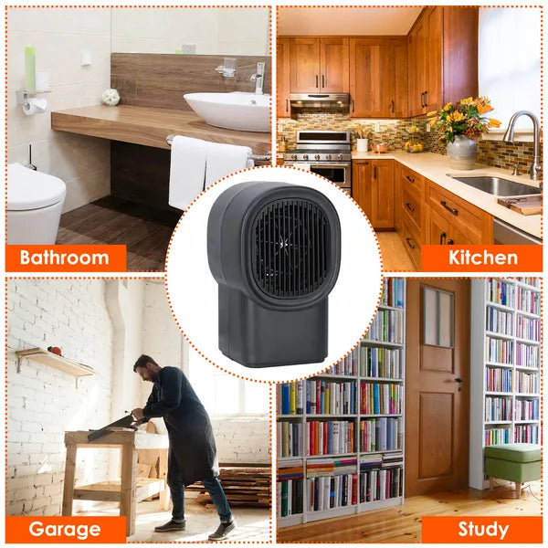 400W Portable Electric Space Heater Mini Desktop Fan Heater Personal Small Space Heater for Home & Office Use