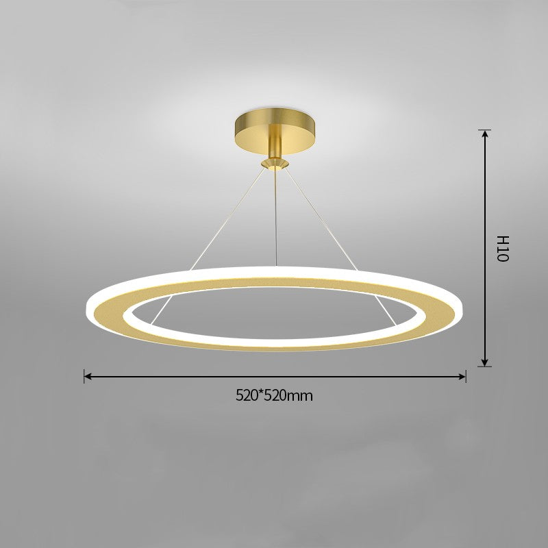 Simple Modern Circular Chandelier – Bedroom & Study Ceiling Light