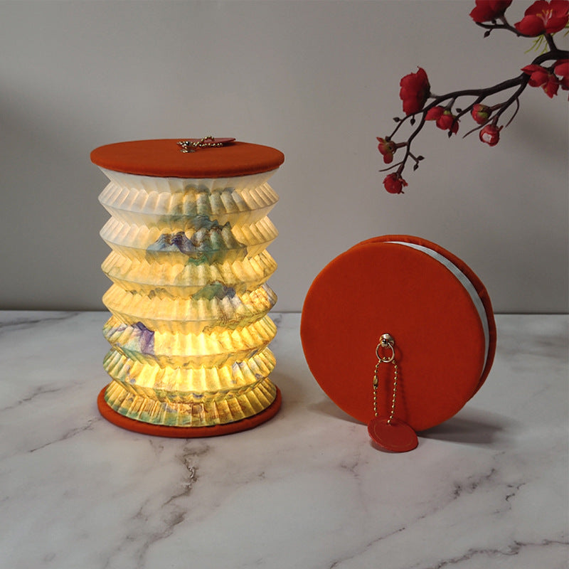 Folding Small Lantern Cultural Creative Gift Portable Decorative LED Lantern for Home and Events