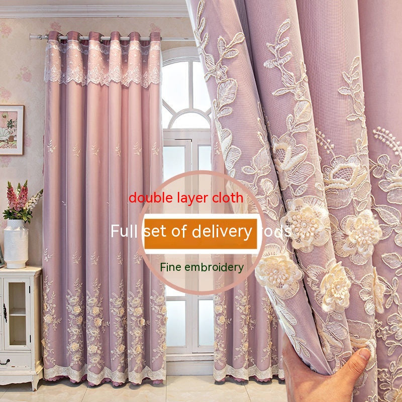 Bedroom Shading Double Open Curtain Finished Set Elegant Wedding Home Window Drapes for Privacy and Decor
