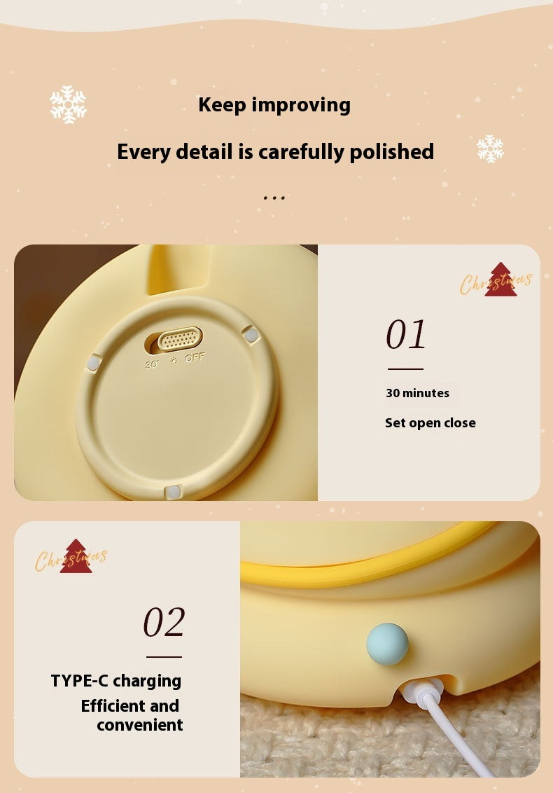 Christmas Tree Silicone Night Light USB Rechargeable Cute Cartoon Table Lamp Eye Protection Kids Birthday Gift Atmosphere Decor