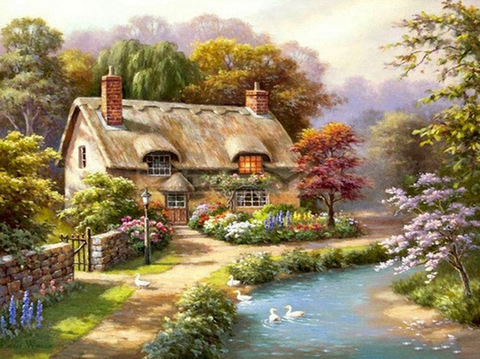 Home Decoration Landscape Diamond Painting Cross Stitch 5D DIY Full Drill Wall Art Kit