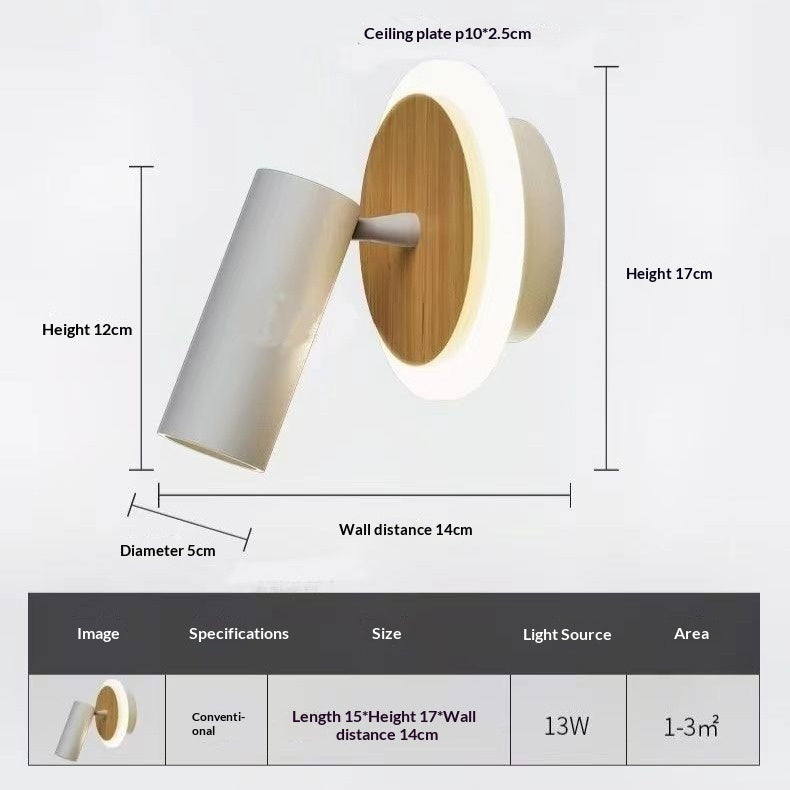 Swivel Bedside Wall Lamp Simple Modern Living Room Adjustable Wall Light Sconce