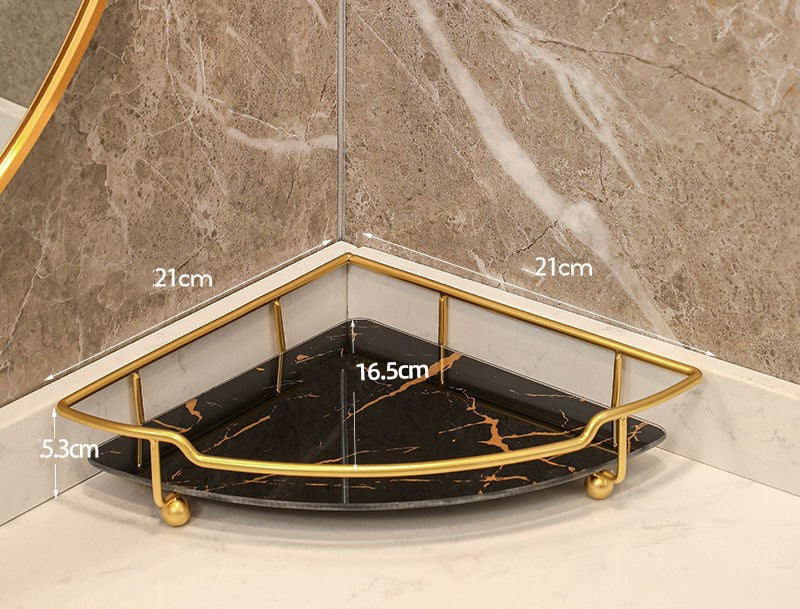 Luxury Triangle Bathroom Storage Shelf – Space-Saving Corner Vanity Organizer