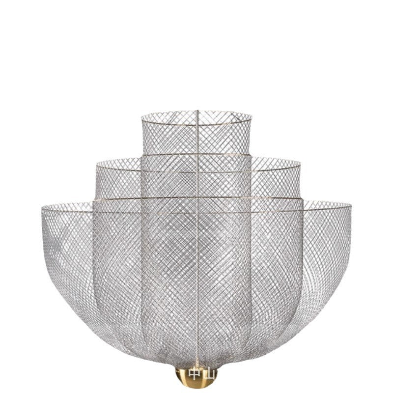 Nordic Iron Mesh Chandelier – Modern Light & Shadow Design