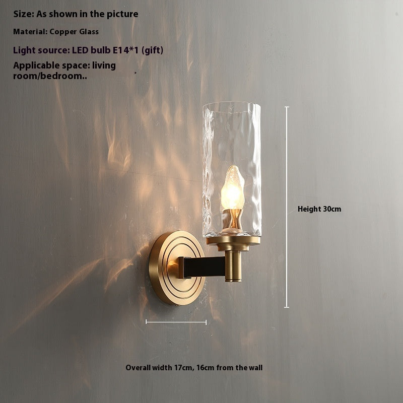 Light Luxury Copper Wall Lamp Modern Minimalist Bedroom Bedside Wall Sconce Lighting