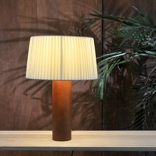 Korean Style Solid Wood Pleated Table Lamp for Living Room, Study & Bedroom | Elegant Bedside Lighting