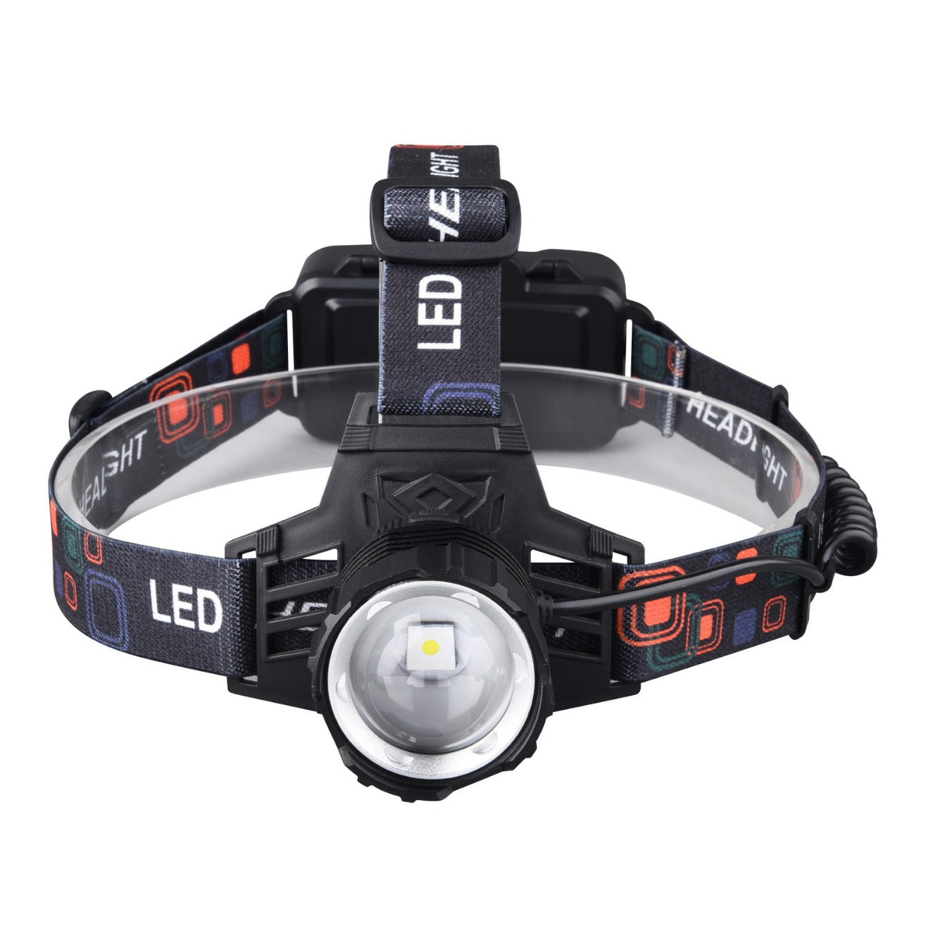 T6 Zoom Headlight White Green Red Light Multi-Mode LED Outdoor Camping Headlamp