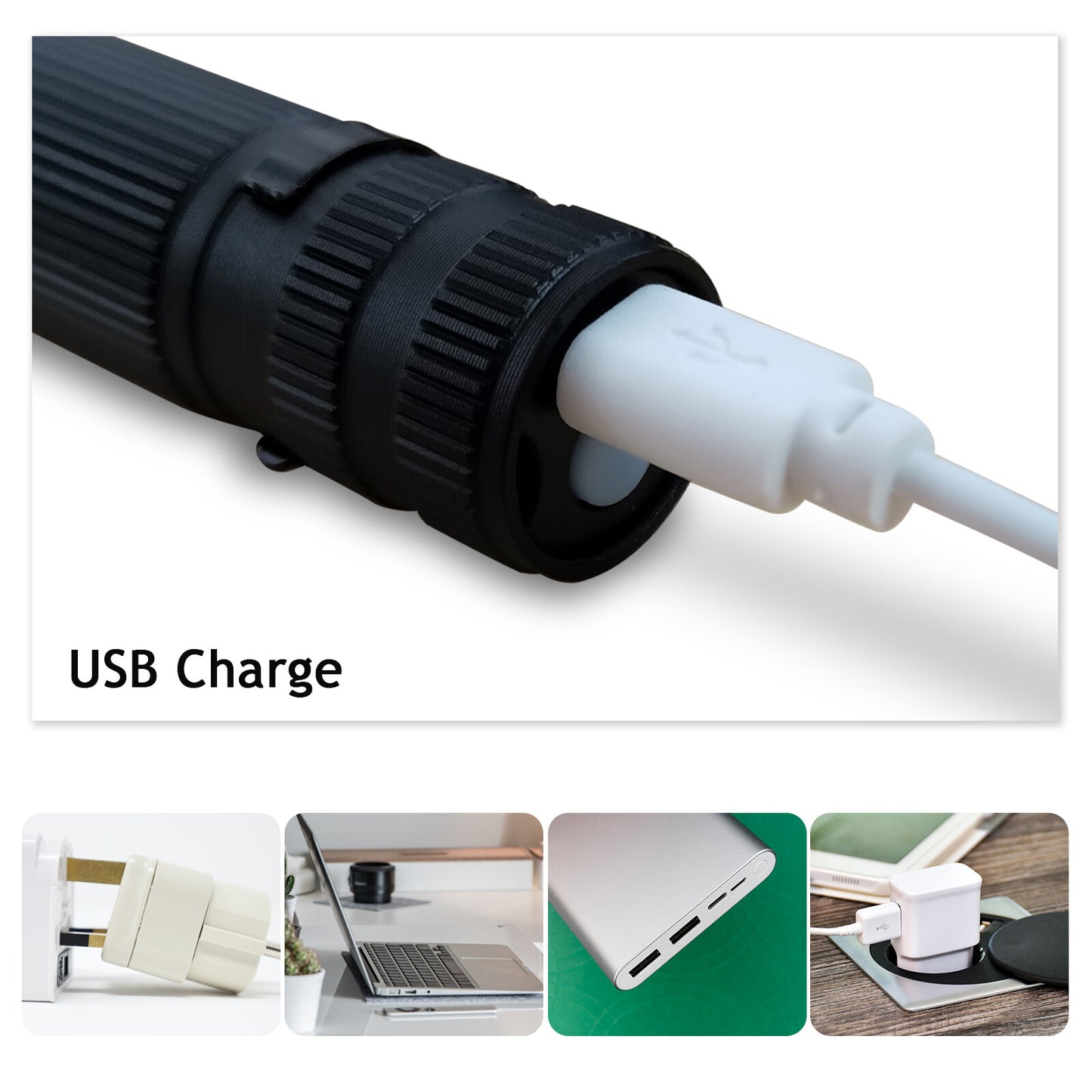 USB Rechargeable LED Flashlight Tactical Zoom Torch Mini Powerful Pen Light for Outdoor and Emergency Use