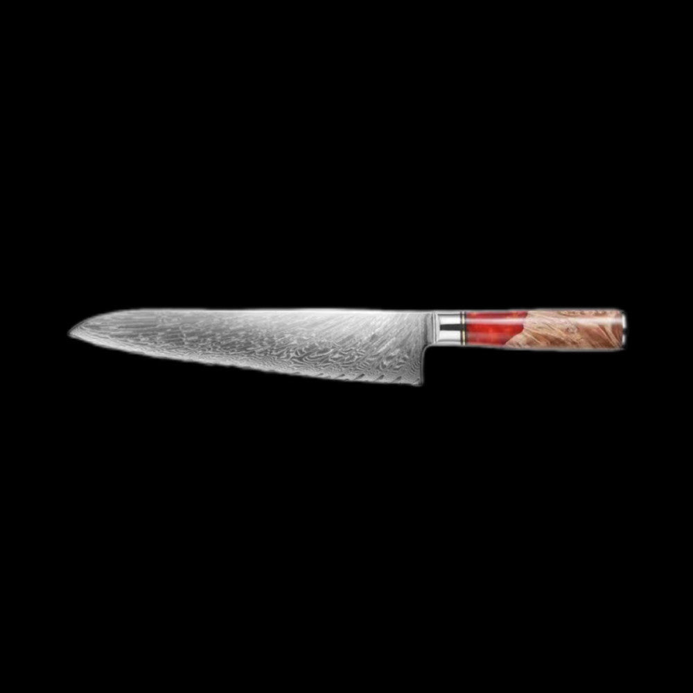 Damascus Steel Kitchen Knife Black Stabilized Wood Resin Handle Chef Knife for Precision Cutting Cooking