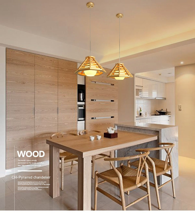 Modern Minimalist Bamboo Woven Ceiling Lamp – LED Chandelier for Restaurant, Bar & Balcony